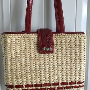 Brighton woven straw tote bag